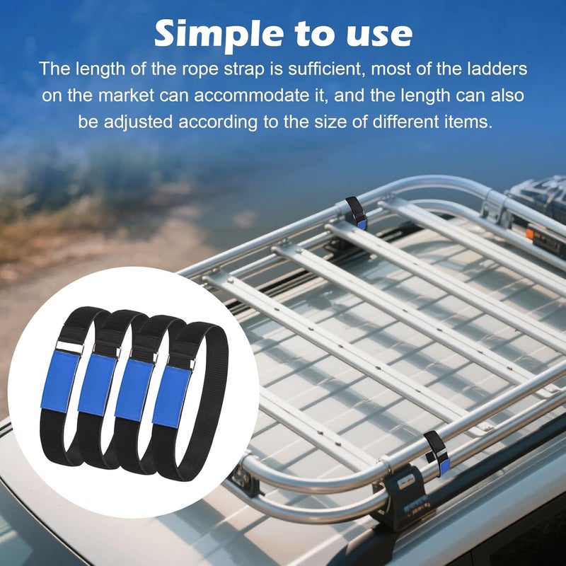 PIHIL Ladder Rack Tie Down Straps, Multipurpose Securing Straps, Reusable and Adjustable, with Nylon Hook and Loop, for Ladder, Car, Truck or Boat, 33'' x 2'', 4 Pack - Image 4